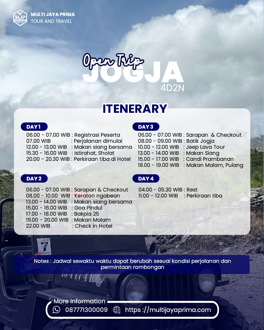 Petualangan Jogja Istimewa: Eksplorasi Budaya, Alam dan Serunya Jeep Merapi