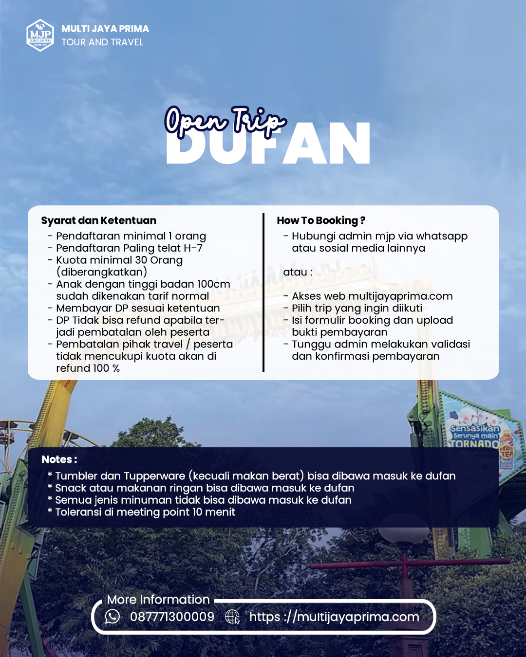 Open Trip Dufan Ancol Terjangkau Bersama Multi Jaya Prima Tour and Travel